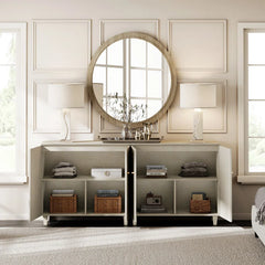 Kanord Extendable Makeup Vanity with 3 Drawers and 2 Acrylic Doors