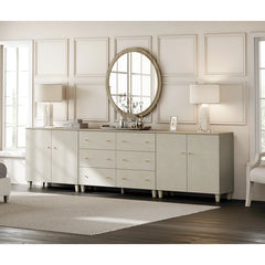 Kanord Extendable Makeup Vanity with 3 Drawers and 2 Acrylic Doors