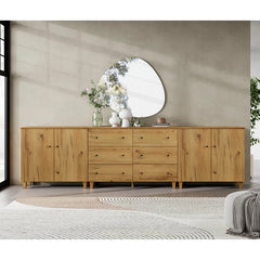 Kanord Extendable Makeup Vanity with 3 Drawers and 2 Acrylic Doors