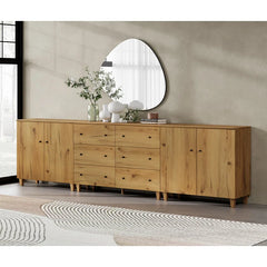 Kanord Extendable Makeup Vanity with 3 Drawers and 2 Acrylic Doors