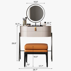 Cadesia Vanity dressing table with mirror, light and stool