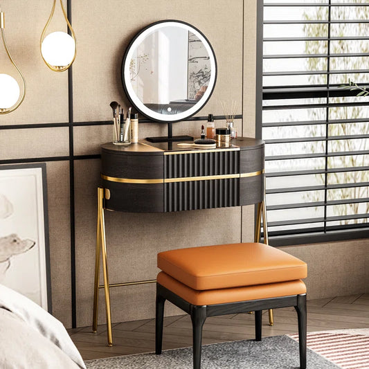 Cadesia Vanity dressing table with mirror, light and stool