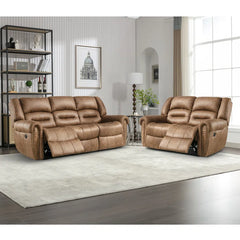 Caedine 2 - Piece Classic and Overstuffed Soft Vegan Leather Power Reclining Living Room Luxury Sofa Set