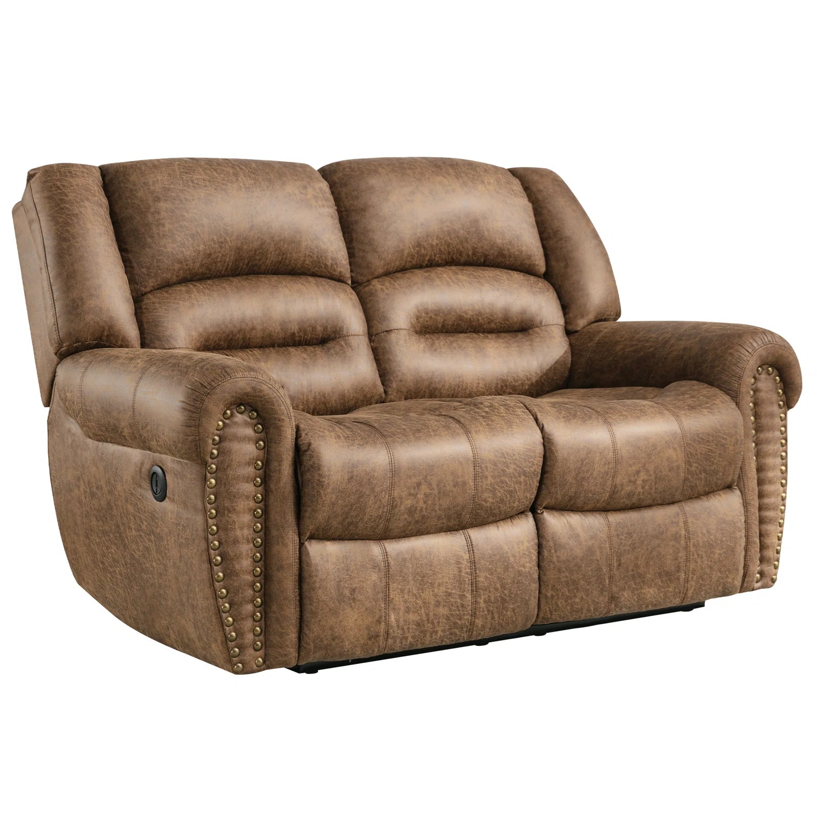 Caedine 2 - Piece Classic and Overstuffed Soft Vegan Leather Power Reclining Living Room Luxury Sofa Set