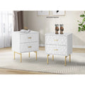 Callyn 2 Drawer Said Table  Glam Nightstand (Set of 2) Wooden Bazar