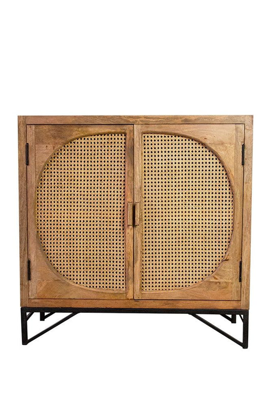 Hinaa Cane Two-Door Cabinet - Wooden bazar