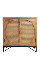 Hinaa Cane Two-Door Cabinet - Wooden bazar