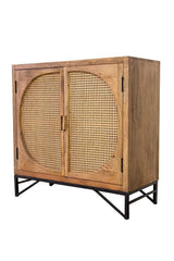 Hinaa Cane Two-Door Cabinet - Wooden bazar