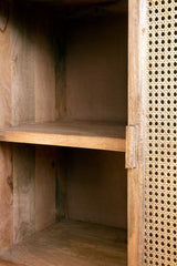 Hinaa Cane Two-Door Cabinet - Wooden bazar