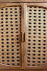 Hinaa Cane Two-Door Cabinet - Wooden bazar