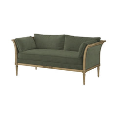 Hand-Carved Beechwood Settee with Upholstered Bench Seat