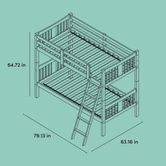 Twin Bunk Bed - Wooden Bazar