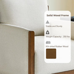 Supik Upholstered Swivel Accent Barrel Chair with Wood Frame