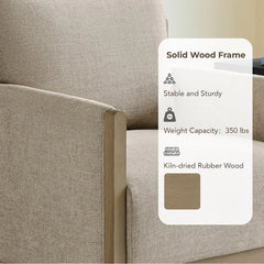 Supik Upholstered Swivel Accent Barrel Chair with Wood Frame