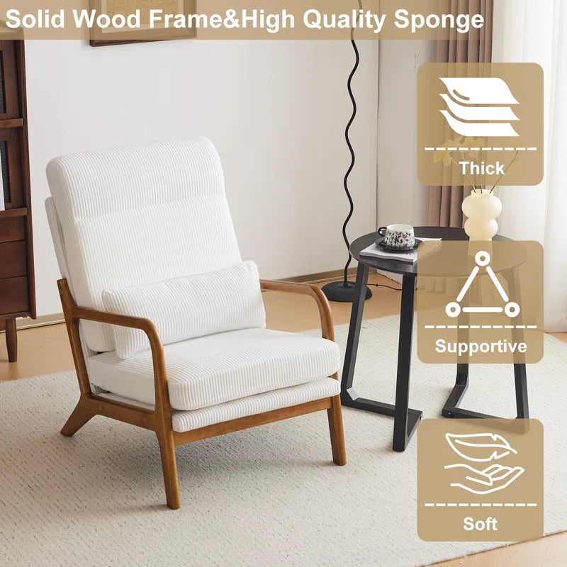 Saello New Upholstered Armchair For Modern Living  - Wooden bazar