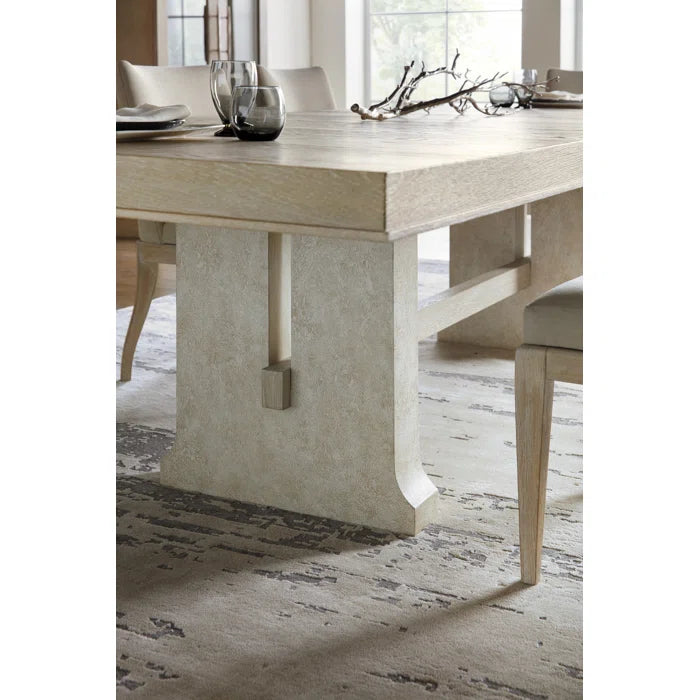 Lemperate Modern 9-Piece  Double Pedestal Dining Set with Upholstered Chair