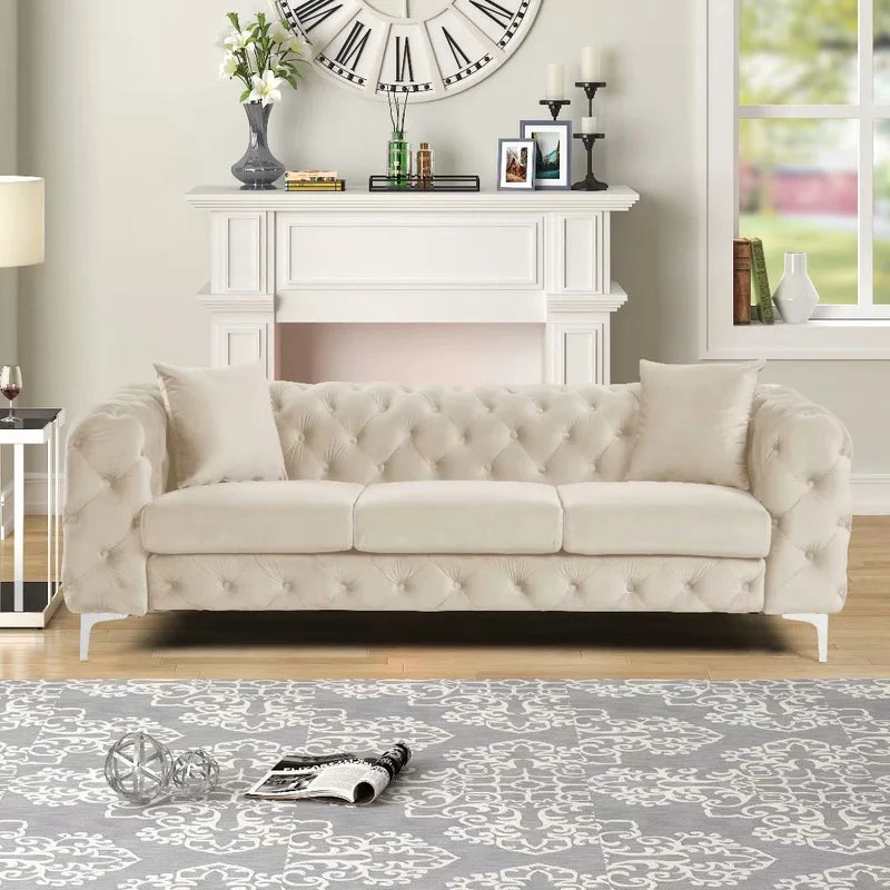 Castanoz 3 - Piece Velvet Living Room Set Luxury Sofa Set