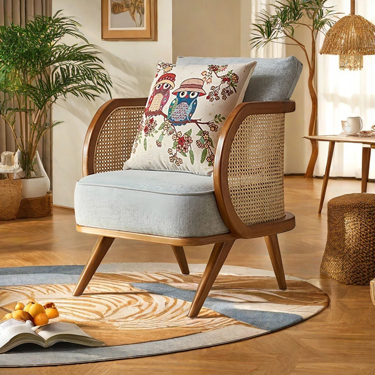 Handwoven Natural Rattan Sofa – Breathable, Durable & Elegant Seating