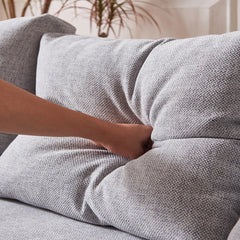 Solid Wood Sofa with Natural Rattan Weaving – Luxurious Comfort