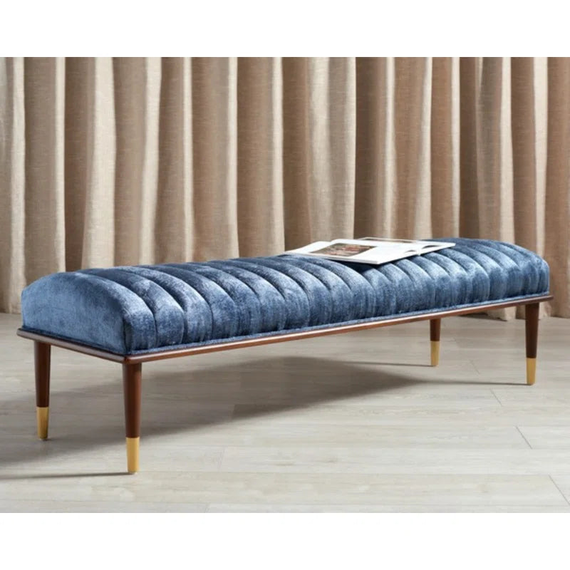 DAASKIL Velvet Upholstered Bench - Wooden Bazar