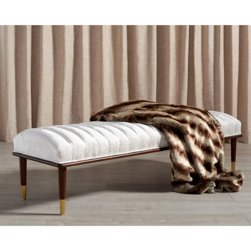 DAASKIL Velvet Upholstered Bench - Wooden Bazar