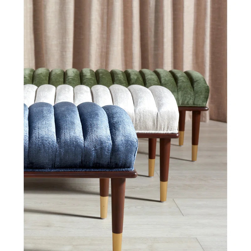 DAASKIL Velvet Upholstered Bench - Wooden Bazar