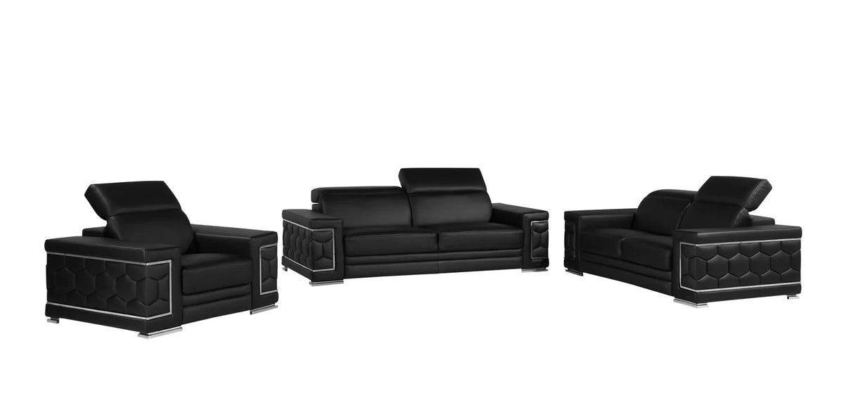 Charlieez 3 Piece Genuine Leather Sofa Set Luxury Sofa Set