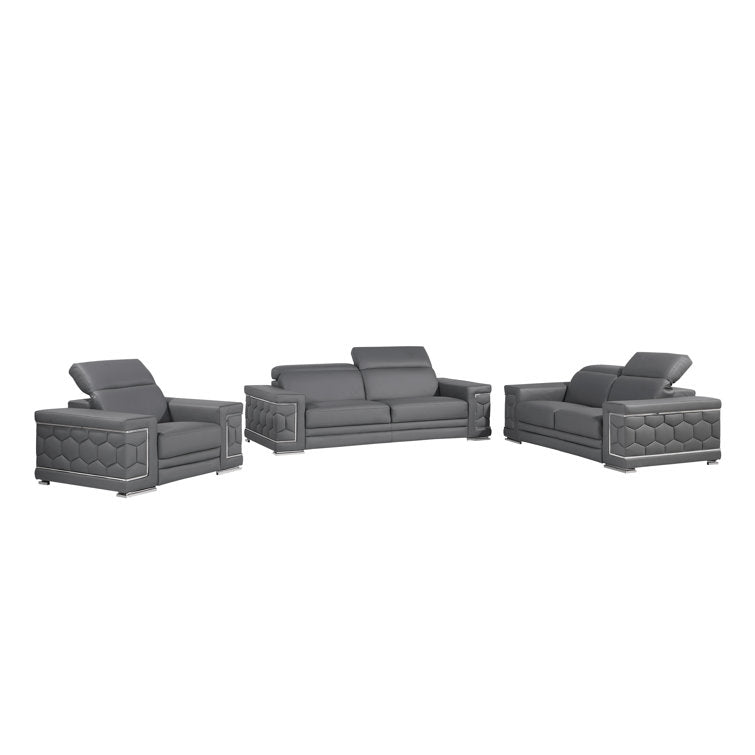 Charlieez 3 Piece Genuine Leather Sofa Set Luxury Sofa Set