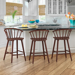 Chelssiea Swivel Solid Wood Counter and bar Stool (Set of 3)