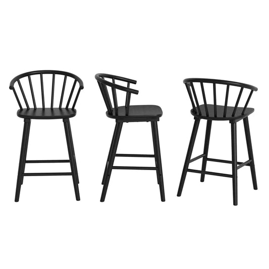 Chelssiea Swivel Solid Wood Counter and bar Stool (Set of 3)