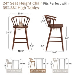 Chelssiea Swivel Solid Wood Counter and bar Stool (Set of 3)