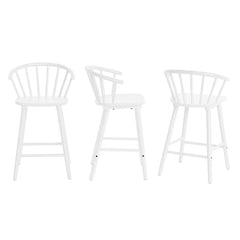 Chelssiea Swivel Solid Wood Counter and bar Stool (Set of 3)