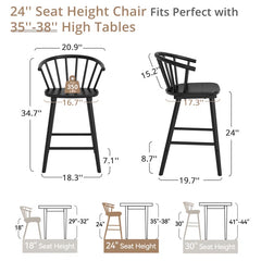 Chelssiea Swivel Solid Wood Counter and bar Stool (Set of 3)