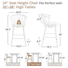 Chelssiea Swivel Solid Wood Counter and bar Stool (Set of 3)