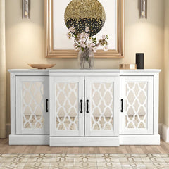 Solid Wood Wide Sideboard – Durable Buffet Cabinet