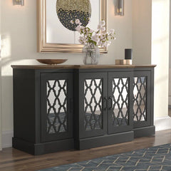 Solid Wood Wide Sideboard – Durable Buffet Cabinet