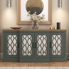 Solid Wood Wide Sideboard – Durable Buffet Cabinet