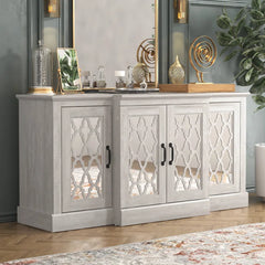 Solid Wood Wide Sideboard – Durable Buffet Cabinet