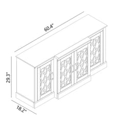 Solid Wood Wide Sideboard – Durable Buffet Cabinet