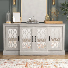 Solid Wood Wide Sideboard – Durable Buffet Cabinet