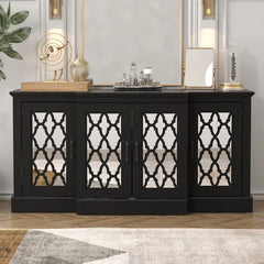 Solid Wood Wide Sideboard – Durable Buffet Cabinet