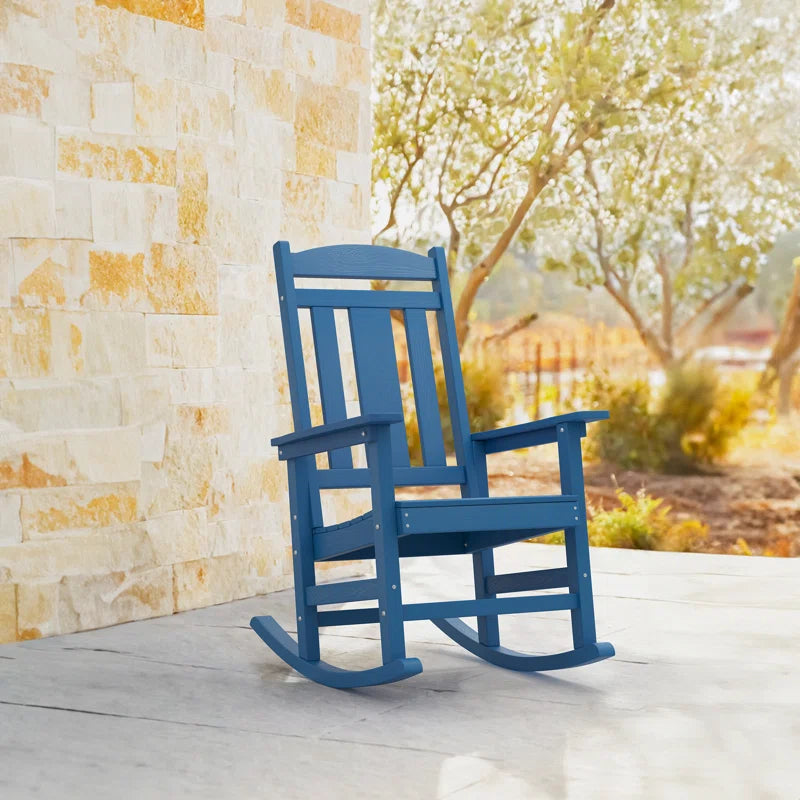 HDPS Modern Resin Rocking Adirondack Chair - Wooden Bazar