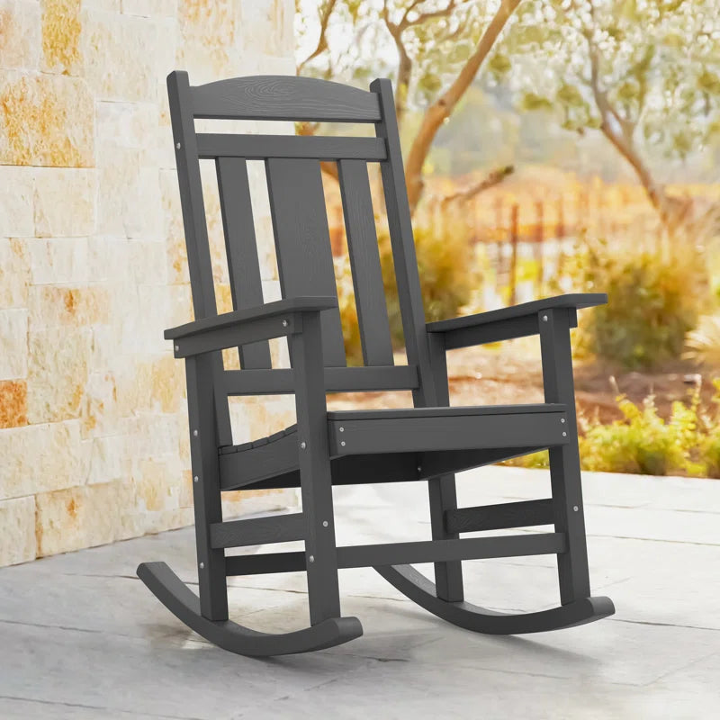 HDPS Modern Resin Rocking Adirondack Chair - Wooden Bazar