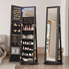 Freestanding Jewelry Armoire - Wooden Bazar