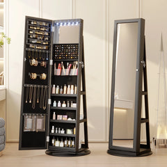 Freestanding Jewelry Armoire - Wooden Bazar