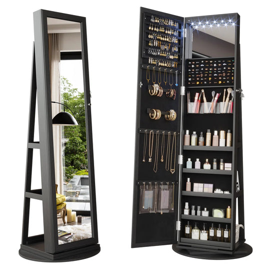 Freestanding Jewelry Armoire - Wooden Bazar
