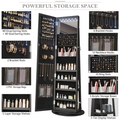 Freestanding Jewelry Armoire - Wooden Bazar