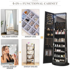 Freestanding Jewelry Armoire - Wooden Bazar