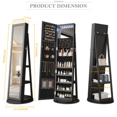 Freestanding Jewelry Armoire - Wooden Bazar