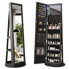 Freestanding Jewelry Armoire - Wooden Bazar